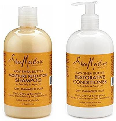 Shea Moisture Raw Shea Butter Restorative Shampoo 13Oz And Conditioner Bundle 13Oz