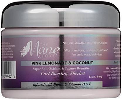 The Mane Choice Pink Lemonade & Coconut Super Anti-Oxidant & Texture Beautifier Curl Boosting Sherbet