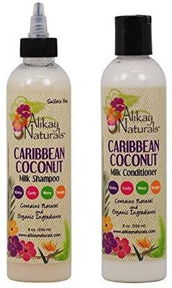 Alikay Naturals Caribbean Coconut Milk Shampoo & Conditioner 8Oz Set