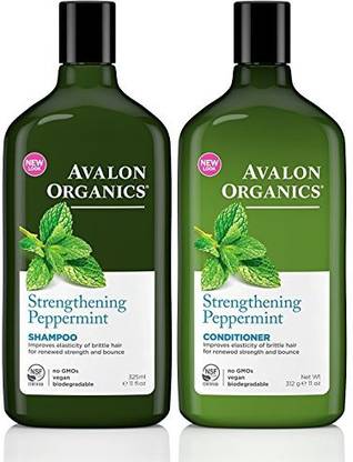 AVALON ORGANICS Strengthening Peppermint Shampoo And Conditioner Set 11 Ounce Each