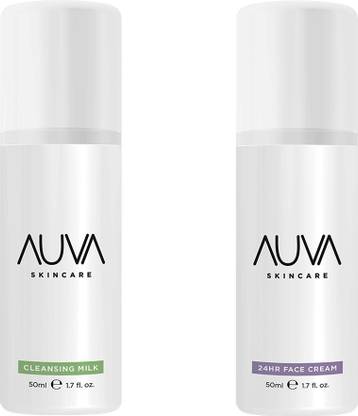 AUVA Summer Skin Care Routine -24hr Face Cream Sun Protection & Cleansing Milk