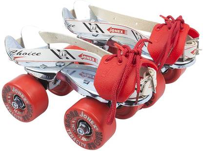 JJ Jonex Synthetic Flaps And Strap Quad Roller Skates - Size 10-2 US