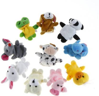 TOYSHINE Animal Finger Puppet, Multi Color. Pack of 10 Finger Puppets