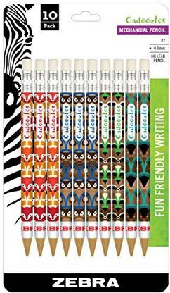 Zebra Pen Cadoozles Mechanical Pencil, 0.9Mm Point Size, Standard Hb Lead, Assorted Woodlands Barrel Patterns, 10-Count