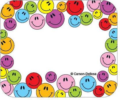 CARSON-DELLOSA Multicolored Smiley Faces Name Tags (9475)