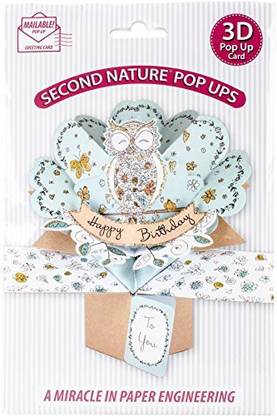 Generic Express Yourself MIP Pop161 Pop-Up 3D Greeting Card 1/Pkg-Happy Birthday Owl
