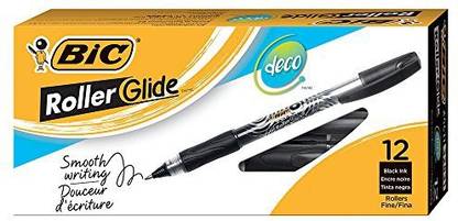 Generic BIC Roller Glide Deco Roller Pen, Black, 12-Count