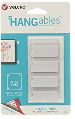 VELCRO Brand - Hangables - Removable Wall Fasteners, Small Strips - 8 Ct