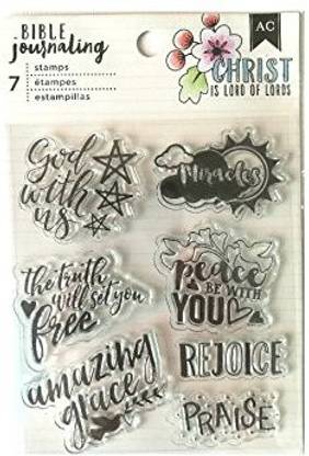 AMERICAN CRAFTS 7 Piece Stamps Bible Journaling Scrapbook Spiritual God Grace 378667