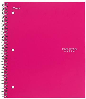 Five Star Spiral Notebook, 5 Subject, College Ruled Paper, 200 Sheets, 11" X 8-1/2", Color Selected For You (06112)