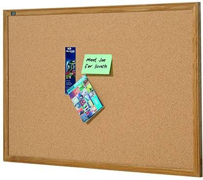Quartet Cork Bulletin Board, 18 X 24 Inches, Corkboard, Oak Finish Frame (301)