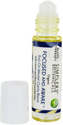 Simplers Botanicals Organic Blend Therapy Focused And Aware Roll On Essential