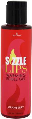 Sensuva Sizzle Lips Warming Edible Gel Strawberry 4.2 Fl. Oz.