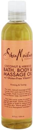 Shea Moisture Coconut & Hibiscus Bath, Body Massage Oil 8 Oz.