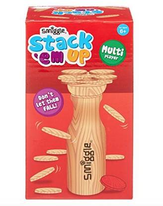 Smiggle Stack 'Em Up Wooden Building Game Party & Fun Board Game