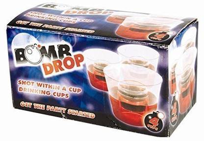 Generic ITP Bomb Drop Pack Of 4 Drinking Shot Glasses Reusable Plastic Cups Party & Fun Board Game