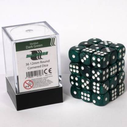 Generic ADC Blackfire Entertainment GmbH 91718 D6 Cube Dice Set, Marbled Dark Green, 36 X 12 Mm Party & Fun Board Game