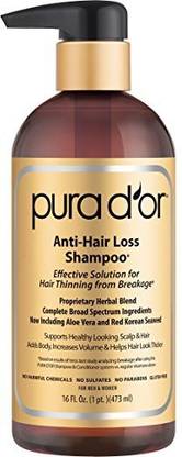 Pura D'or Original Gold Label Anti-Thinning Shampoo Clinically Tested Infused With Organic Argan Oil Biotin & Ingredients