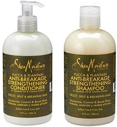 Shea Moisture Yucca And Plantain Anti-Breakage Strengthening Shampoo And Conditioner 13 Once
