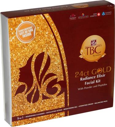 तबक बी नेचर 24 ct. gold radiance elixir facial kit 150 g