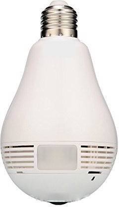 Crystal Digital 3MP HD Bulb Fish eye 360° Panoramic Wireless WiFi IP CCTV with SD Card Slot Security Camera