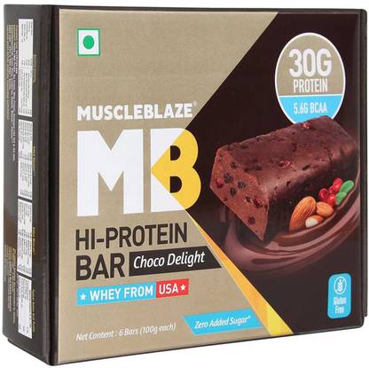 MUSCLEBLAZE Hi Protein Bar with 30g Protein & Zero Added Sugar Protein Bars