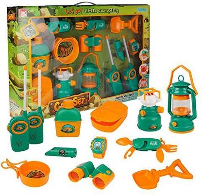 Generic F.D.E Pretend Play Camp Set Survival Kit With Large Box Camping Toy Tools Outdoor For Children Ages 3+ To Explore The Wilderness
