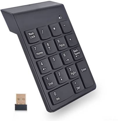 LipiWorld Mini Numeric Keypad 2.4GHz Wireless 18 Keys Pad for PC Laptop Wireless Standard Multi-device Keyboard Compatible with Desktop, Laptop, Mac Easy to Use,Plug and Play,Quick, Comfy Durable body