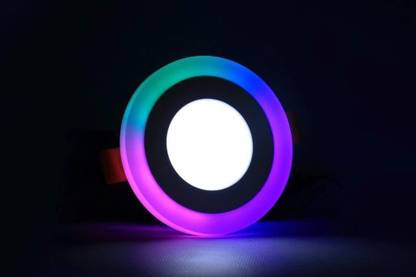 D'Mak 5 Watt Round PGB Color Multicolor Effect 3D Led Panel Light (Pack of 01) Ceiling Light Ceiling Lamp