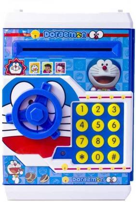 MMCREATIONS Doreamon Money Safe Kids Piggy Saving With Electronic Lock ATM Bank 021 Coin Bank