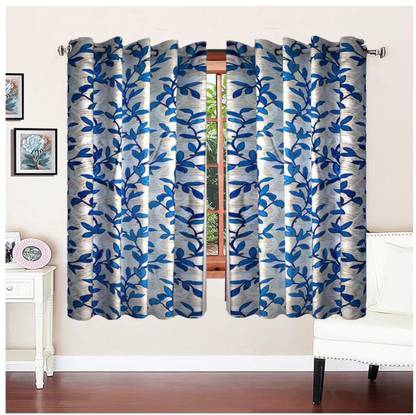 India Furnish 153.2 cm (5 ft) Window Polyester, Polycotton Semi Transparent Curtain (Pack Of 2)