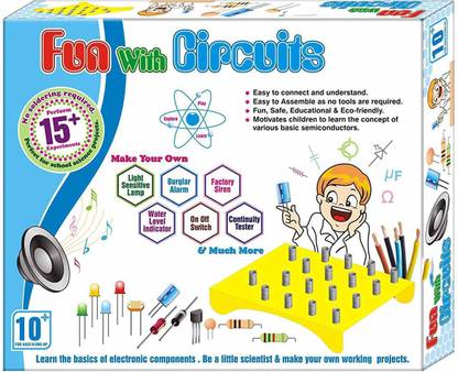 ZEUS Fun with Circuits Game school project perform 15+ experiments No soldering required Learning and educational Easy to use electronic components Working projects