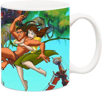 ANNI69 Tarzan taking His Girlfriend Home Bone China Coffee Mug