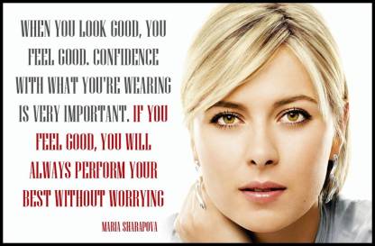 PWL 13*19 inches Wall Poster Maria Sharapova Tenis Player Quotes Paper Print