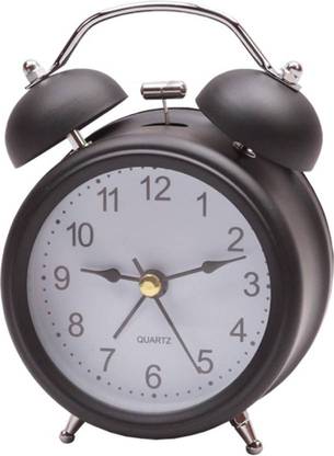 frestol Analog Twin bell Alarm Clock With Backlight System Black Clock