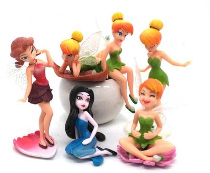 imodish Tinkerbell Princess Set of 6 Pcs Cake Topper Action Figure
