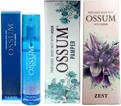 ओसम PAMPER PERFUMED BODY MIST 115 ML+PLEASURE PERFUMED BODY MIST 115 ML+ZEST PERFUMED BODY MIST 115 ML डिओडोरेंट स्प्रे  -  पुरुषों और महिलाओं के लिए