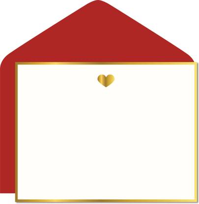 Look What Happened HEART MONOGRAM FLAT CARD+ENVELOPE-Set of 5 Envelopes