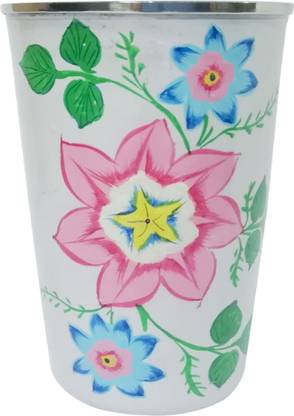 Craft Darbar Paper Mache Steel Drinking 01 Glass Water/Juice Glass