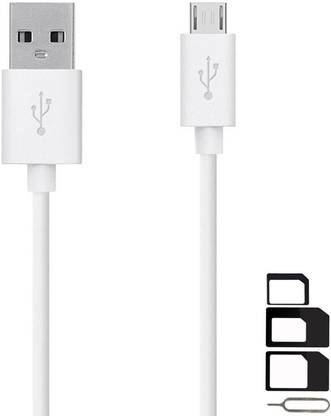 GoSale Cable Accessory Combo for Samsung, Motorola, Sony, HTC, Nexus, LG, Microsoft, Nokia, OPPO, GIONEE, Blackberry, Lenovo, Honor, Asus, Huawei, VIVO, Xiaomi, Google, Panasonic, Micromax, Coolpad, XOLO, Lava, Celkon, Karbonn, ZTE, Iball, Swipe, Toshiba, Alcatel, Meizu, Yu, Galaxy S7 / S6 / Edge / Plus, Note 5 / 4, LG, Nexus, HTC, Motorola Moto G4 /G4 Plus ,Xiaomi Mi /Redmi Note 3/4/4s Android, tablets, power banks, bluetooth speakers, camera High Speed Micro USB Charging Data Sync Cable 1 Meter With SIM Adapter