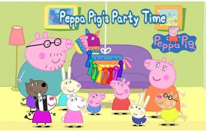 Theme My Party Peppa Pig Birthday Banner For Cake Table Background/Scene Setter