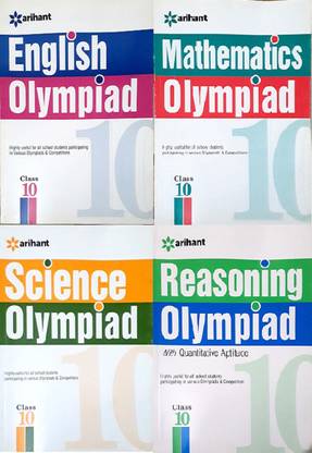 Arihant English, Mathematics, Science And Reagsoning Olympiad Class - 10 ( Set Of 4 Books Combo )
