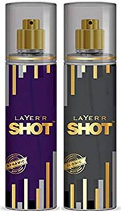 Layer'r Shot DYNAMIC,ICONIC Perfume Body Spray  -  For Men & Women