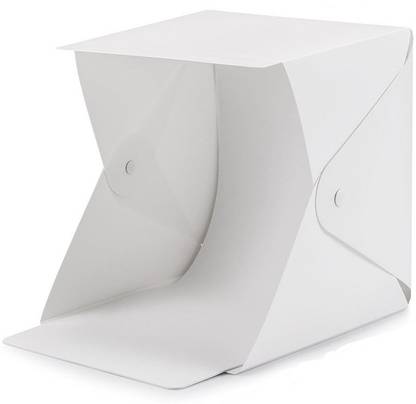 Loopan Portable Photography Studio Mini Portable and Folding Photo Light Box Studio Photo Photography Tent Kit with LED Light and Backdrops (20X20cm) Square Softbox