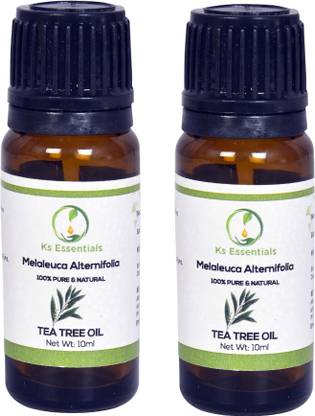 Ks Essentials Pure Tea Tree Essential Oil ( Melaleuca alternifolia) Pack of 2 (10ml) Each