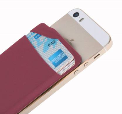 RHONNIUM ™ Smart Maroon - Finger Strap cell phone stick on wallet card holder phone pocket for, Android and all smartphones. Mobile Holder