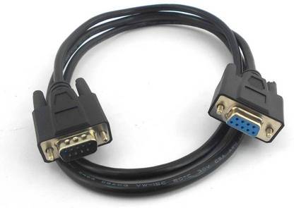 ANDTRONICS Ethernet Cable 5 m 9 Pin Serial Male to Female Extension Cable Lead DB9 RS232 Serial - 5M 15FT - Black Color