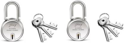 Godrej round lock 10 levers 3 keys big size (pack of 2) Padlock