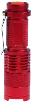 Xydrozen ® Dende Red - High Lumens S1600 Ultra Bright Handhold Flashlight with Belt Clip - Waterproof, Portable, 5 Light Modes, Zoomable for Indoor and Outdoor Use Torch