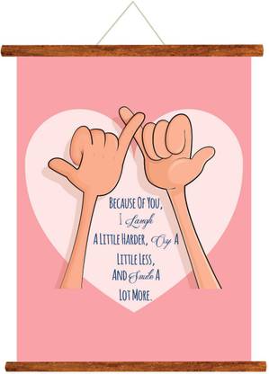 GIFTSMATE Friendship Day Gifts Scroll Greeting Card for Best Friends Pink Promise Laugh and Smile - 24x32 inches Greeting Card